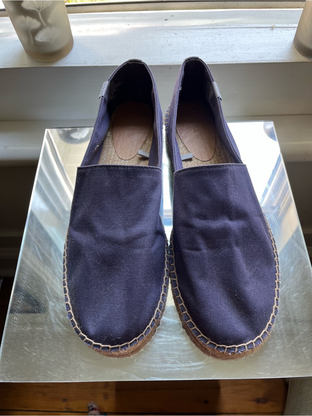 J CREW Men's NWOB Navy Canvas Espadrilles - Casual Slip-On 13